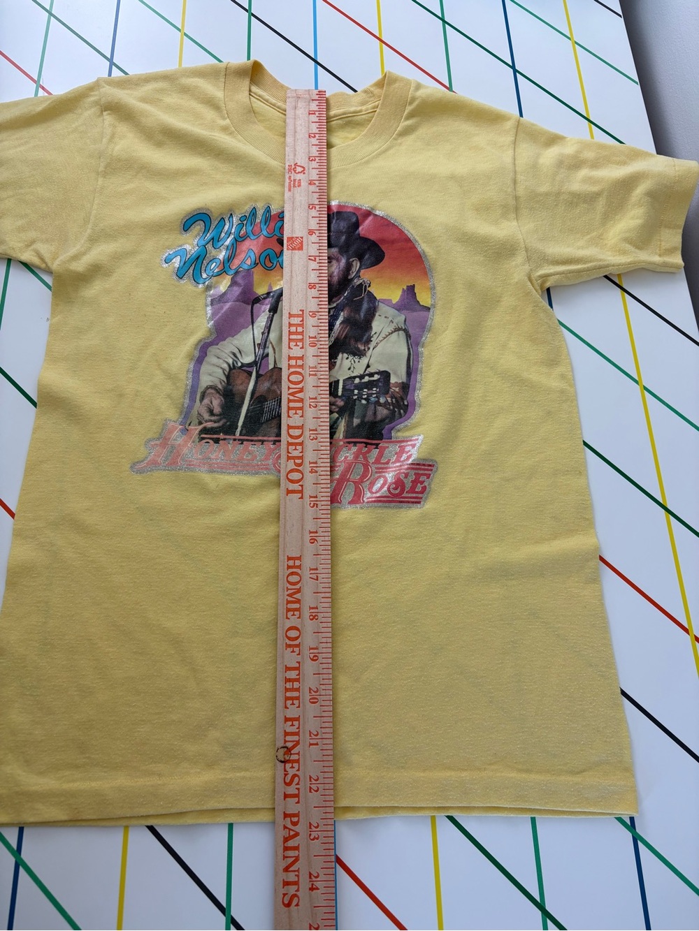 80s Single Stitch Willie Nelson Iron-On Glitter Graphic T-Shirt Small EUC Outlaw - Picture 13 of 13